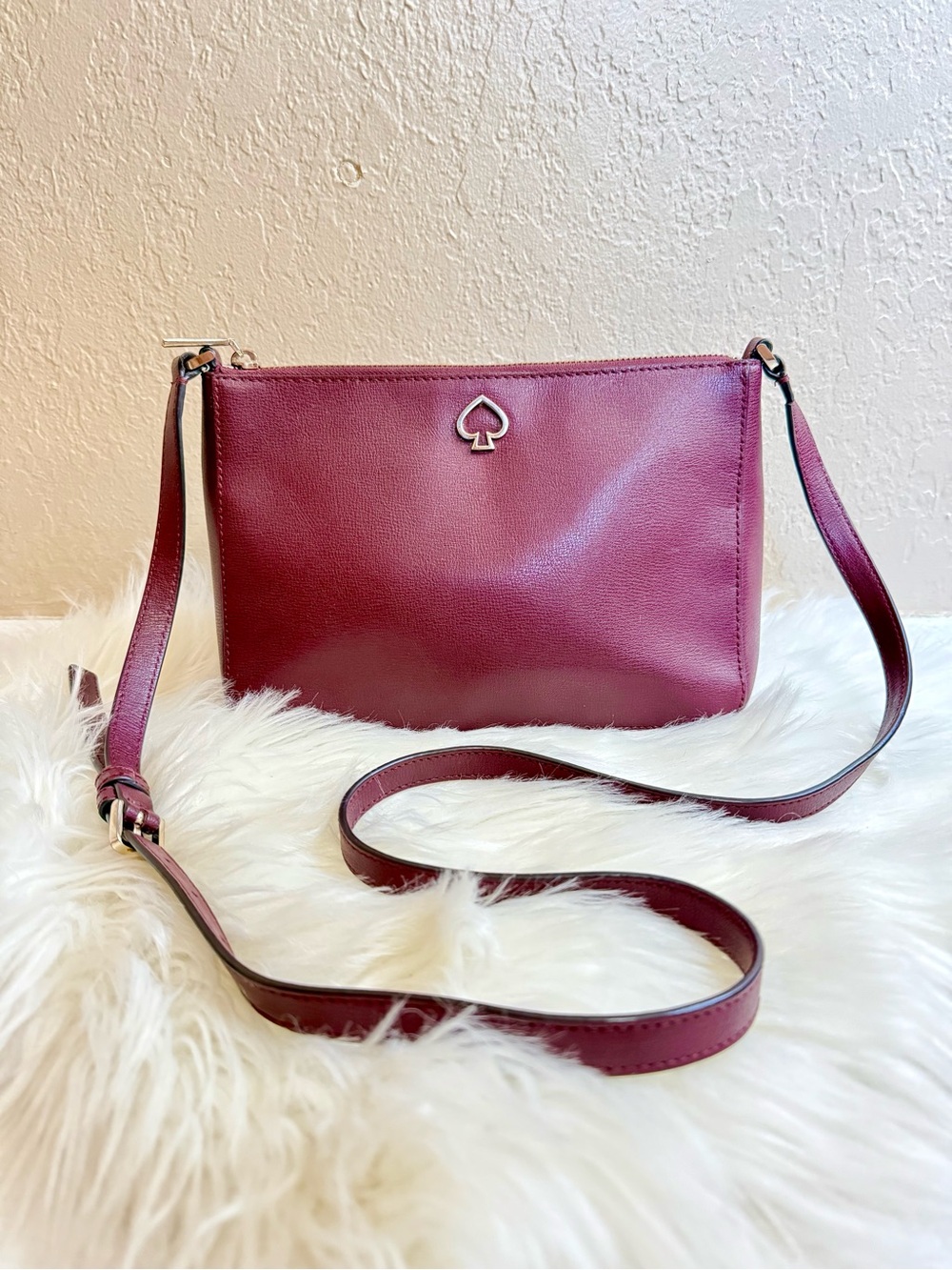 Kate Spade Adel Burgundy Medium Crossbody Bag